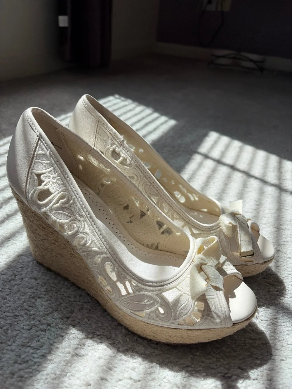 White Wedge Sandals